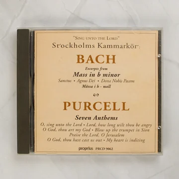 Sing unto the Lord CD előlapja Bach és Purcell nevével