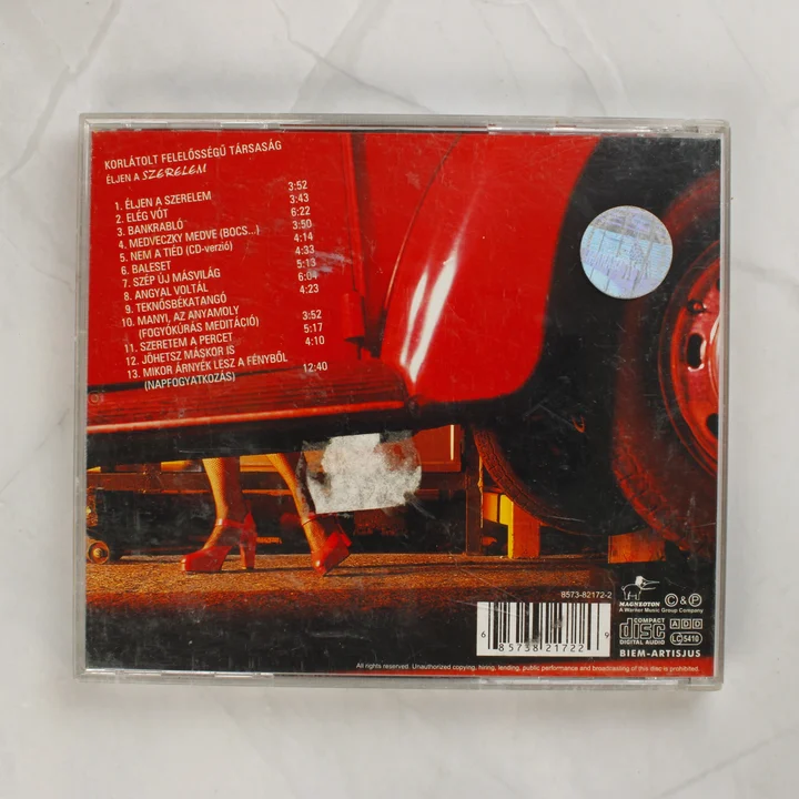 KFT Éljen a szerelem CD hátsó borító számlistával