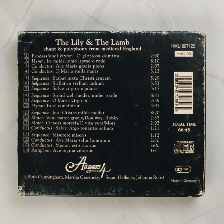 The Lily & The Lamb CD album hátoldala a számlistával
