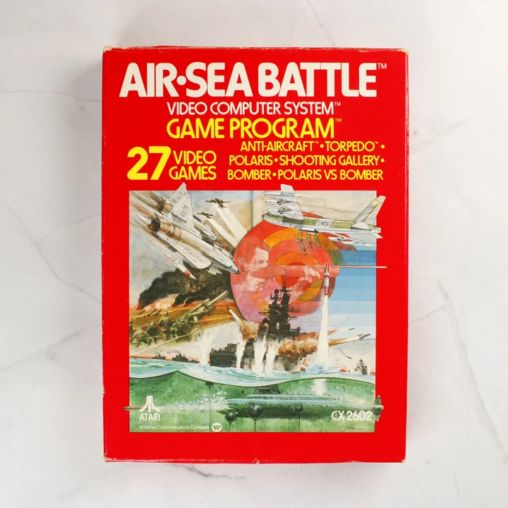 Az Air-Sea Battle Atari 2600 játék piros dobozának előlapja