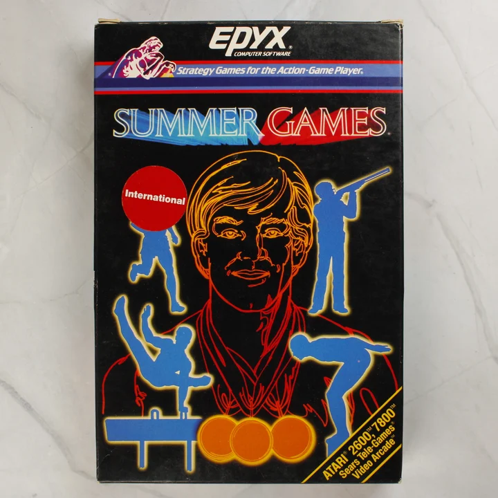 Summer Games Atari 2600 doboz Summer Games Atari 2600 játék dobozának előlapja