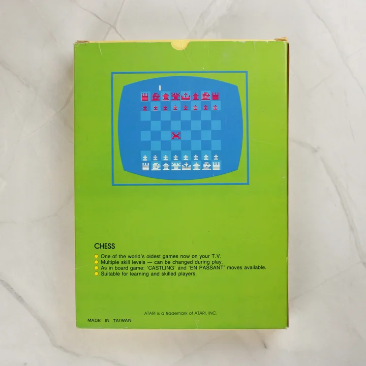Chess videójáték dobozának hátoldala