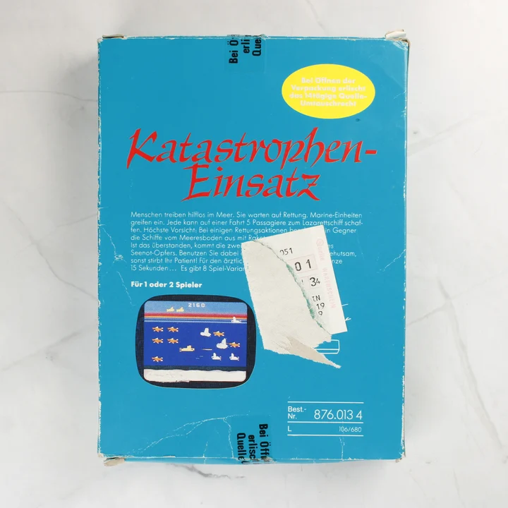 Katastrophen-Einsatz Atari 2600 játék dobozának hátoldala