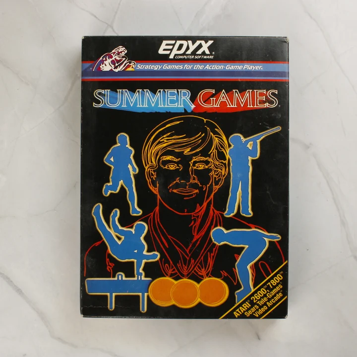 Summer Games Atari 2600 doboz Summer Games Atari 2600 játék dobozának előlapja