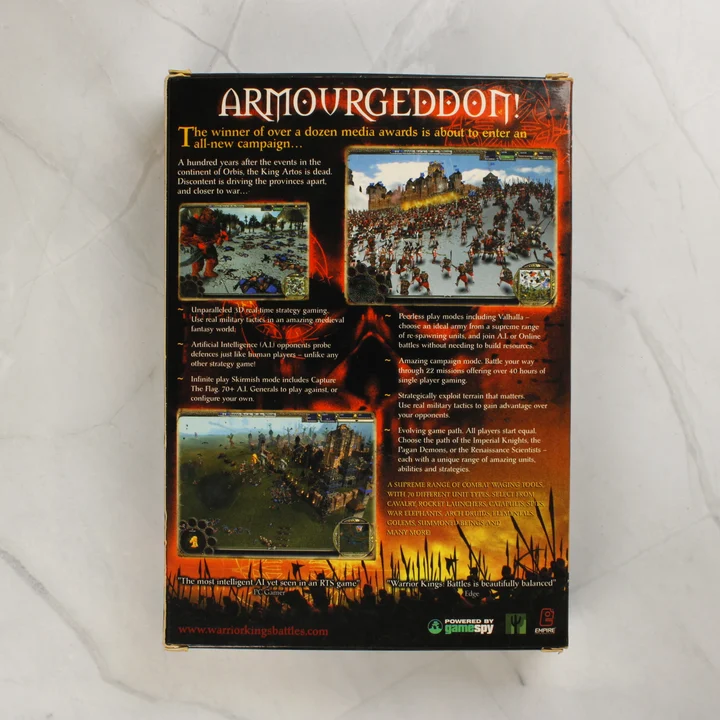 Warrior Kings: Battles PC játék dobozának hátoldala