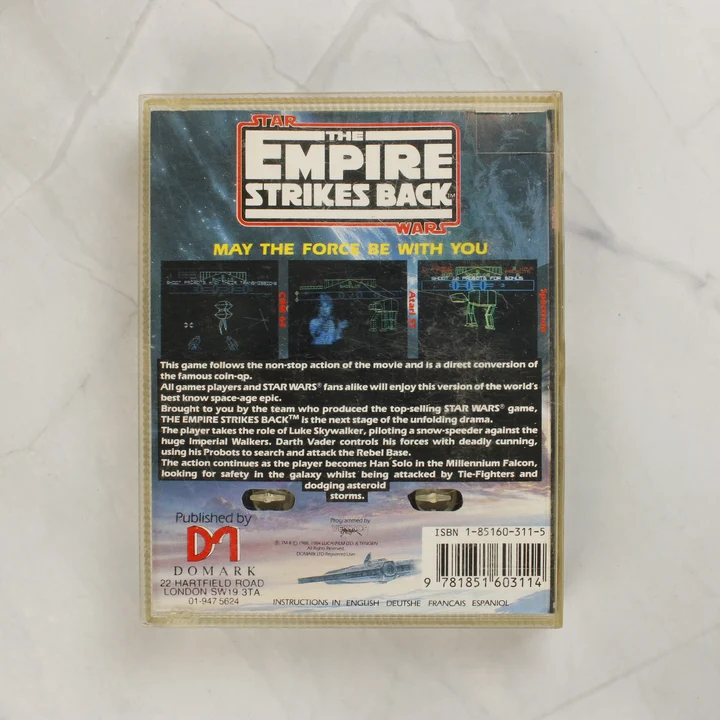 Star Wars The Empire Strikes Back ZX Spectrum játék tokja hátulról