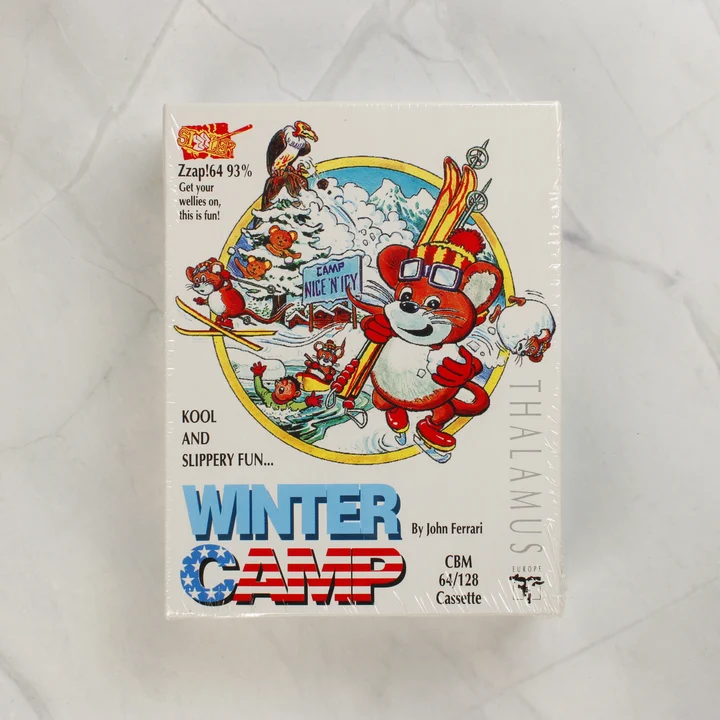 Winter Camp C64 előlap Winter Camp Commodore 64 játék dobozának előlapja