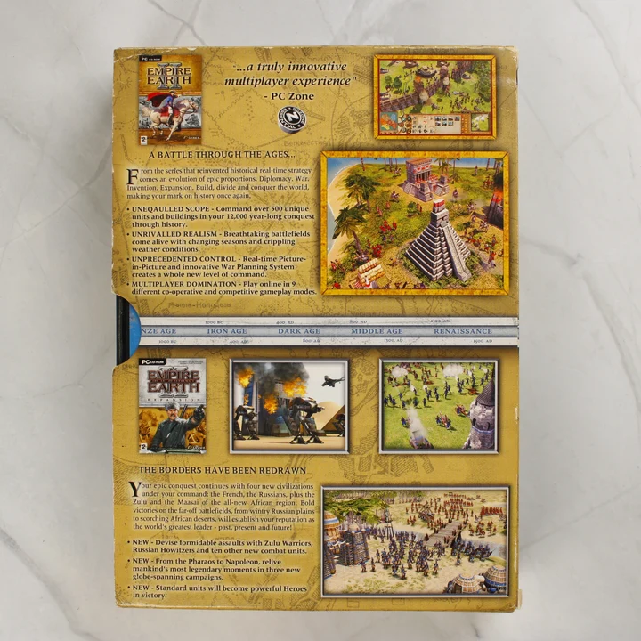 Empire Earth II Gold Edition PC játék dobozának hátoldala