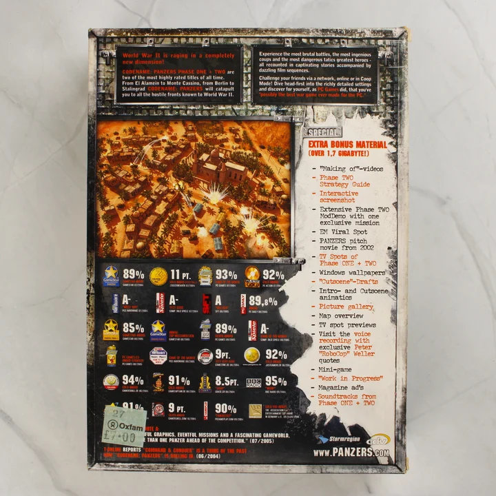 Codename: Panzers Platinum PC játék dobozának hátoldala értékelésekkel