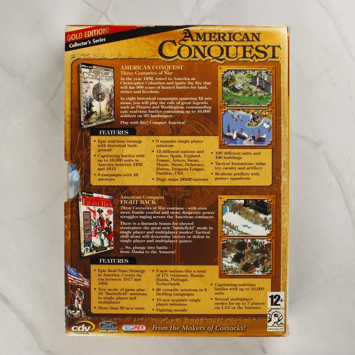 American Conquest Gold Edition doboz hátoldala