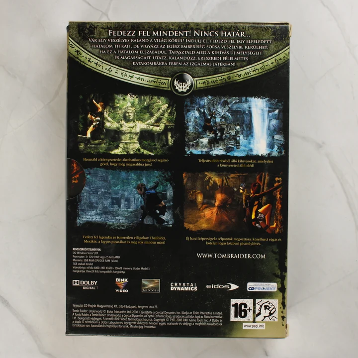 Tomb Raider Underworld PC játék hátoldala