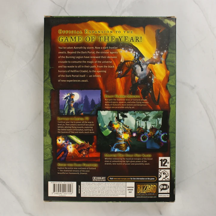 A World of Warcraft: The Burning Crusade kiegészítő dobozának hátoldala