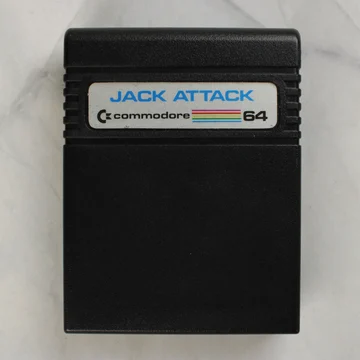 Jack Attack videójáték cartridge Commodore 64-hez elölnézetből