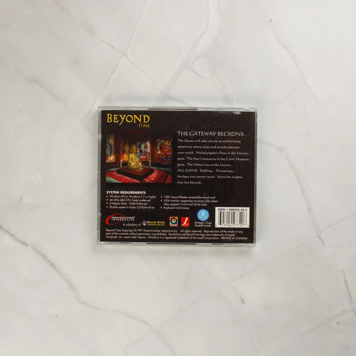 Beyond Time CD-tok hátoldala