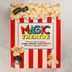 Magic Theatre szoftver dobozának előlapja piros-fehér csíkokkal és pattogatott kukoricával