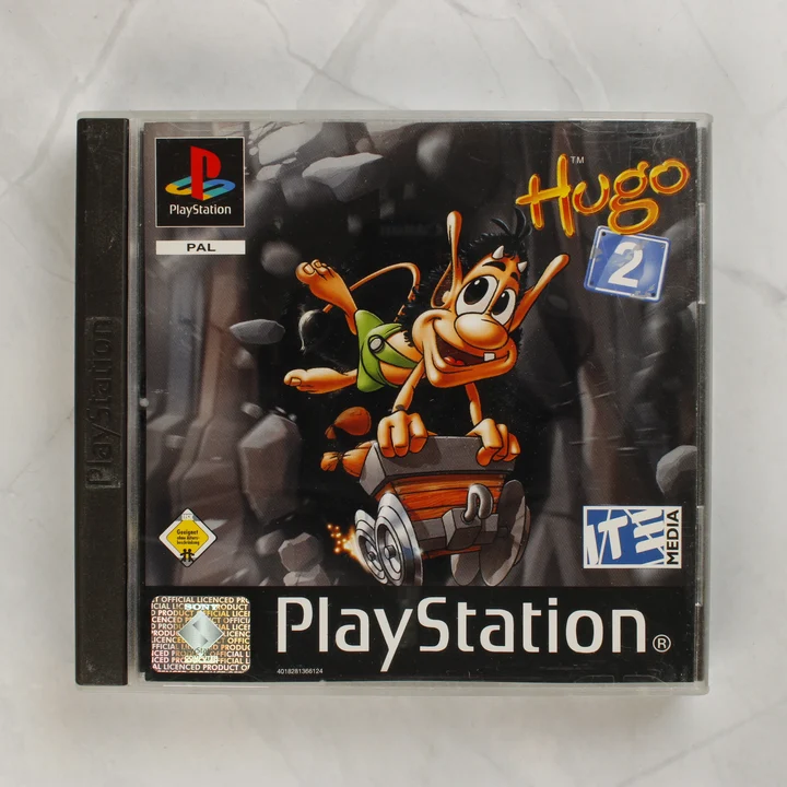 Hugo 2 PlayStation játék előlapja a tokban