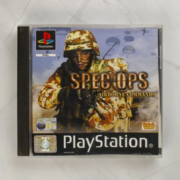 Spec Ops: Airborne Commando PlayStation játék elölnézete a tokban