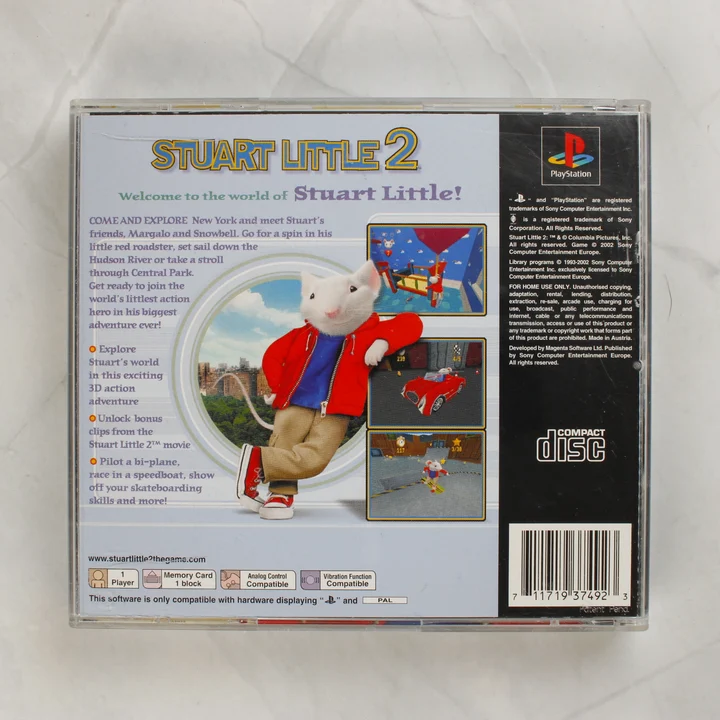 Stuart Little 2 PlayStation játék hátoldala