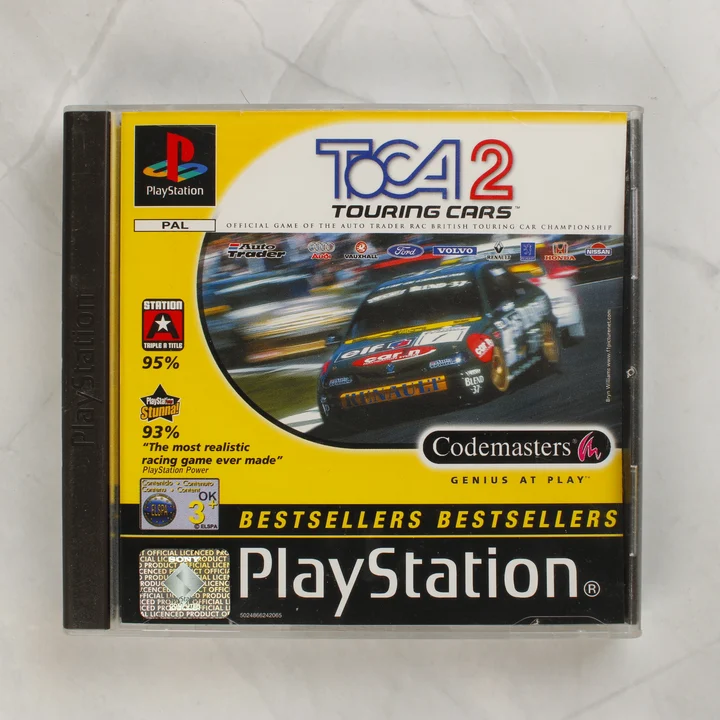 TOCA 2 Touring Cars PlayStation játék elölnézete a tokban
