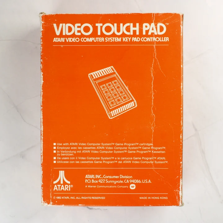 Atari Video Touch Pad dobozának hátoldala