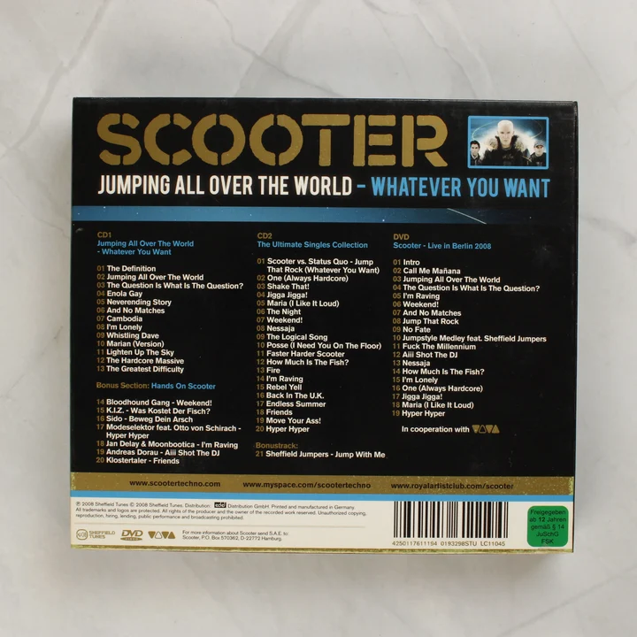 Scooter Jumping All Over The World Premium Edition hátlap számlistával
