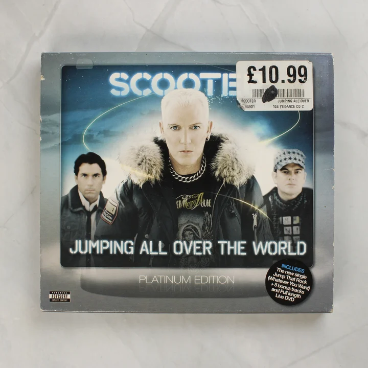 Scooter Jumping All Over The World Platinum Edition album előlapja kartontokban
