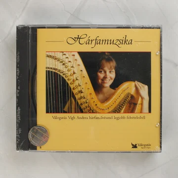 Vigh Andrea Hárfamuzsika CD előlapja sárga borítóval