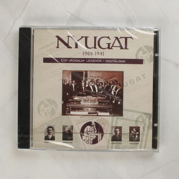 A Nyugat 1908-1941 digitális archívum CD-tokjának előlapja írók fotóival