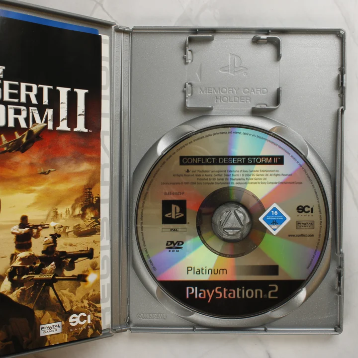 Conflict: Desert Storm II PS2 Platinum lemez Conflict: Desert Storm II Platinum PlayStation 2 nyitott tok és lemez