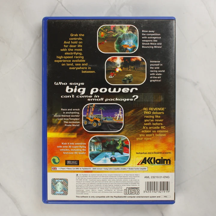 RC Revenge Pro PlayStation 2 játék hátlapja