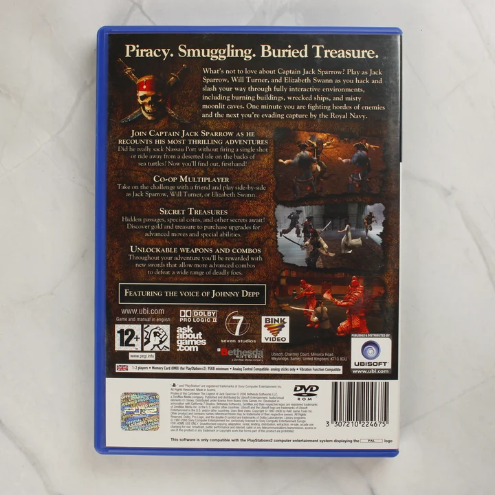 Pirates of the Caribbean: The Legend of Jack Sparrow PS2 játék hátlapja