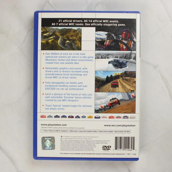 WRC II Extreme PlayStation 2 játék hátlapja