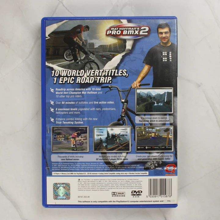 Mat Hoffman's Pro BMX 2 PlayStation 2 játék hátlapja