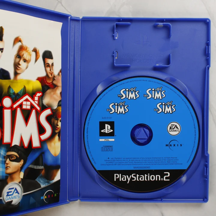 The Sims PlayStation 2 nyitott tok és lemez