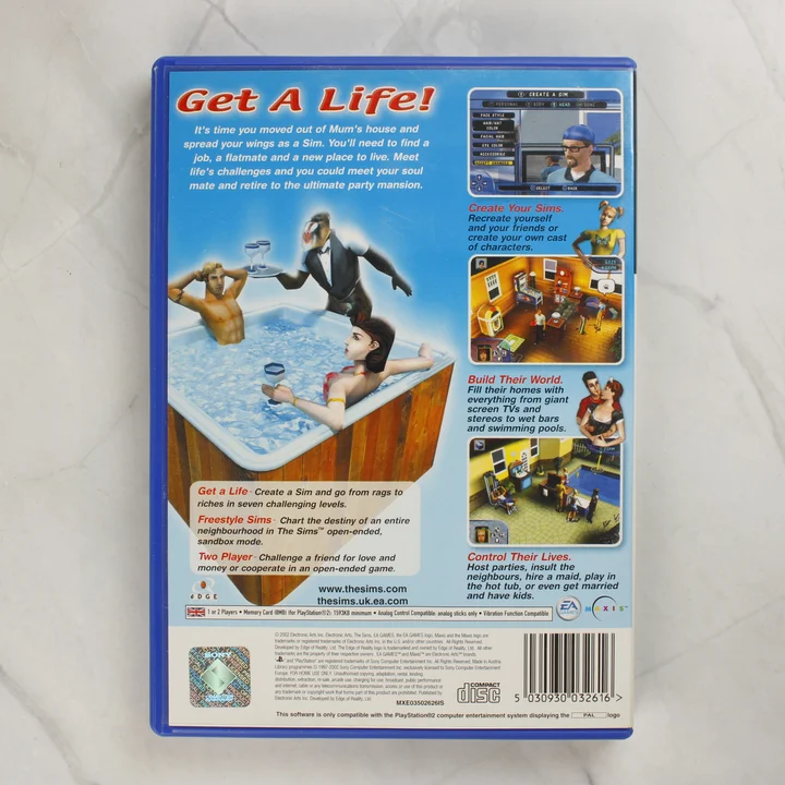 The Sims PlayStation 2 játék hátlapja
