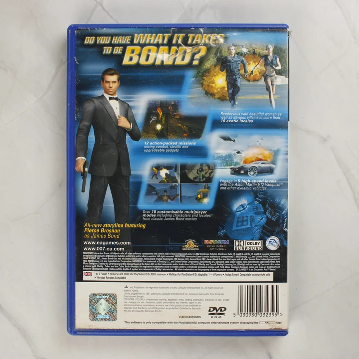 007 Nightfire PlayStation 2 játék hátoldali borítója
