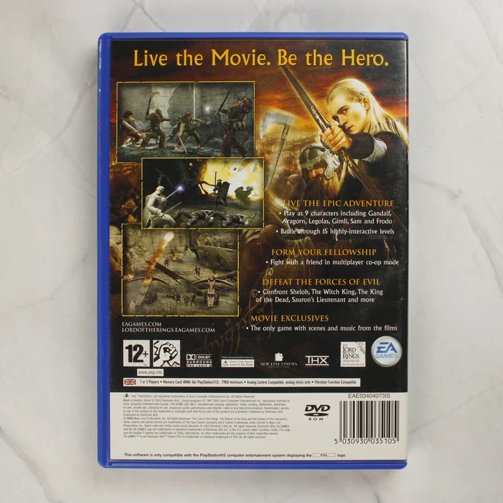 The Lord of the Rings: The Return of the King PS2 játék hátlapja