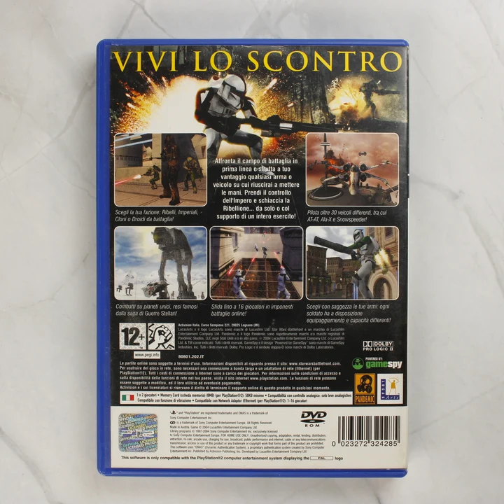 Star Wars Battlefront PlayStation 2 játék hátoldala