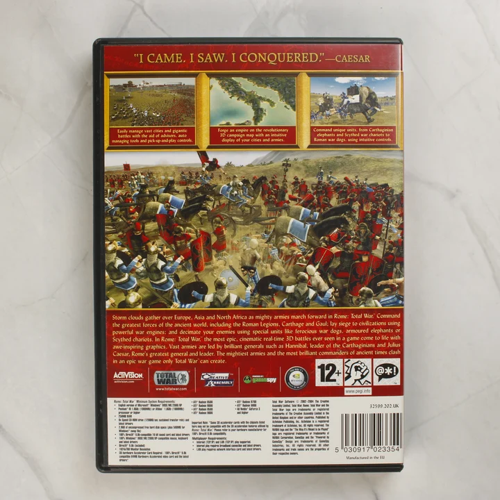 Rome: Total War PC játék hátlapja