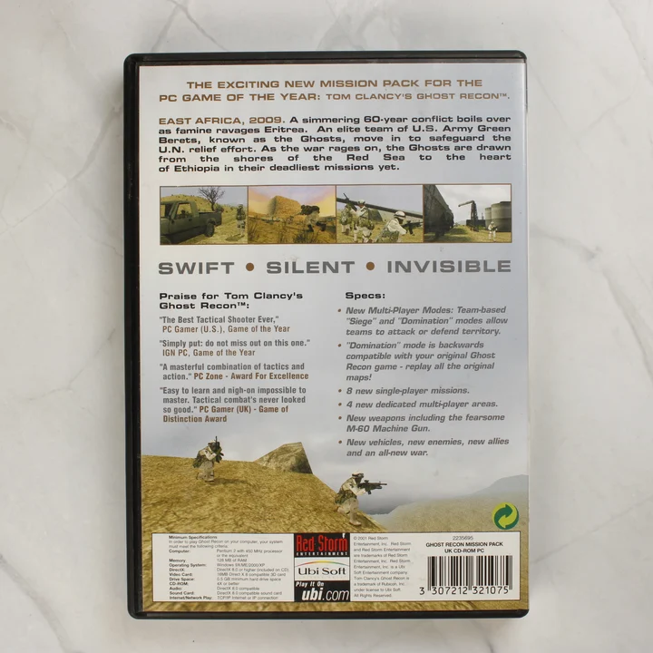 Tom Clancy's Ghost Recon Desert Siege PC játék hátlapja
