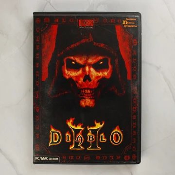 Diablo II videójáték első borítója fekete tokban