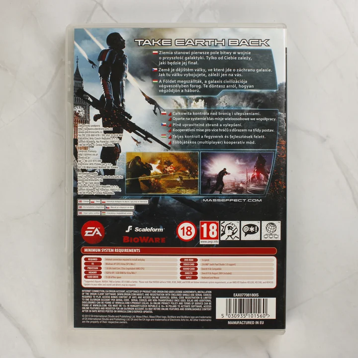 Mass Effect 3 PC játék hátlapja