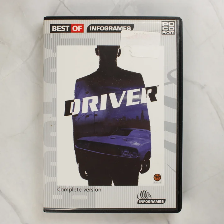 A Driver videójáték PC-s kiadásának előlapja műanyag tokban.