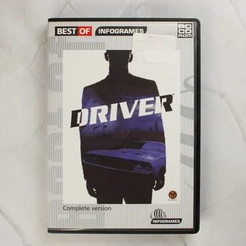 A Driver videójáték PC-s kiadásának előlapja műanyag tokban.