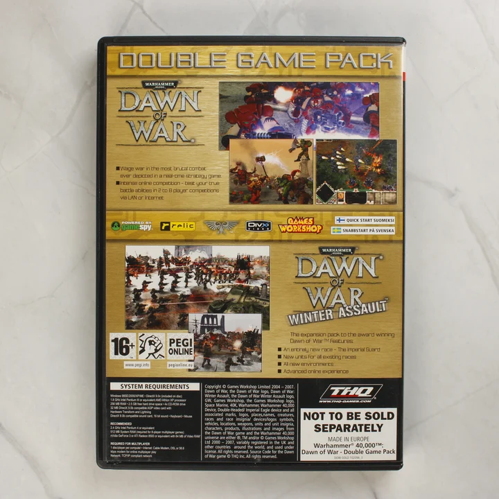 Warhammer 40,000 Dawn of War Double Game Pack PC játék hátoldala