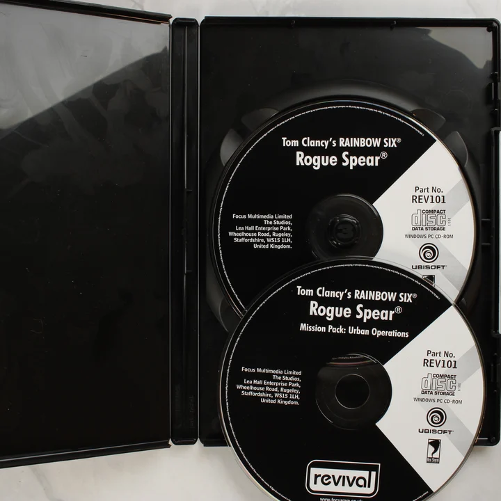 Tom Clancy's Rainbow Six: Rogue Spear Platinum Pack Edition nyitott tok és lemezek