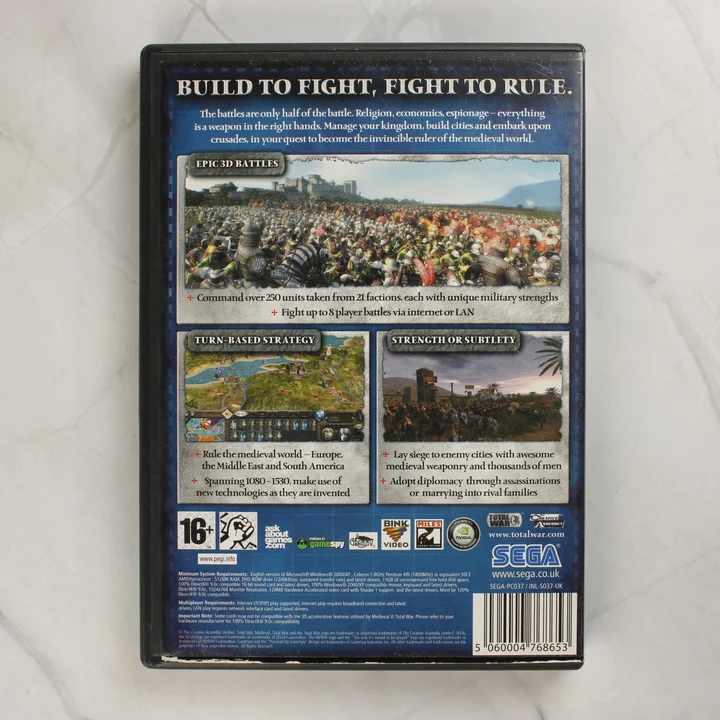 Medieval II Total War PC játék hátlapja