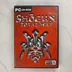 Shogun: Total War PC játék előlapja vörös háttérrel és szamuráj sisakkal.