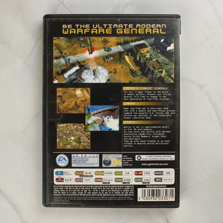 Command & Conquer Generals PC játék hátoldala