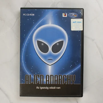 Alien Anarchy PC játék elülső borítója kék idegen fejjel